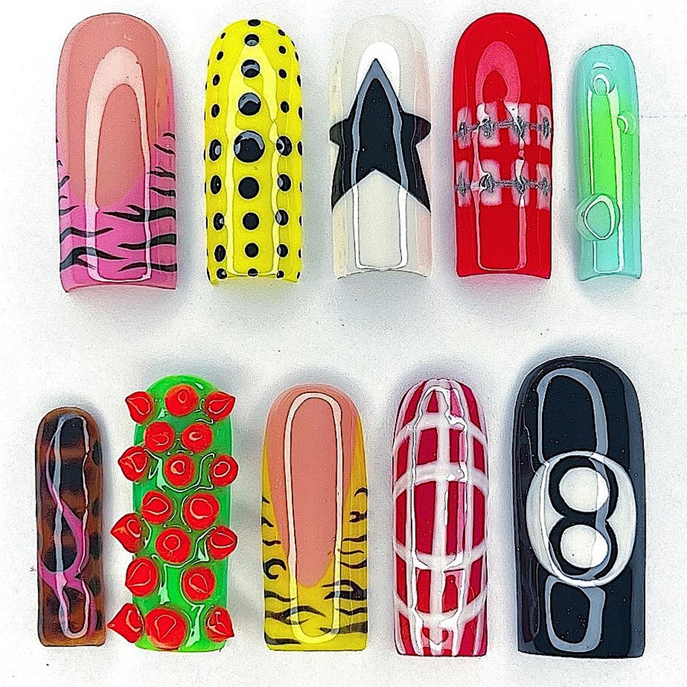 junky art ✨🌈 press on nails